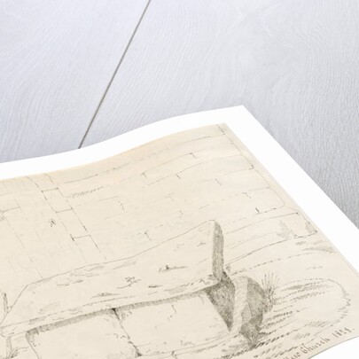 Uttoxeter Church - Old Tomb Stone: pen and ink drawing by School English