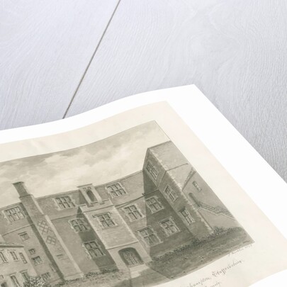 Wolverhampton - The Old Hall: sepia drawing, 1845 by John Buckler