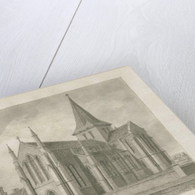 Wolverhampton - St. Mary's Church: sepia drawing, 1845 by John Buckler