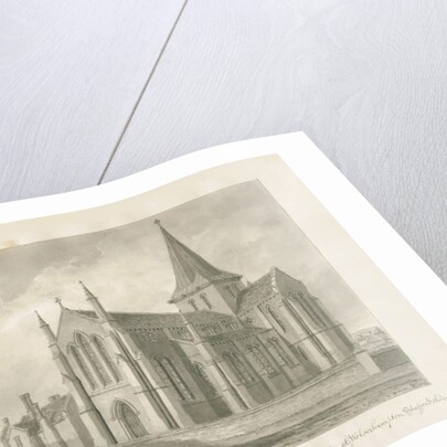 Wolverhampton - St. Mary's Church: sepia drawing, 1845 by John Buckler