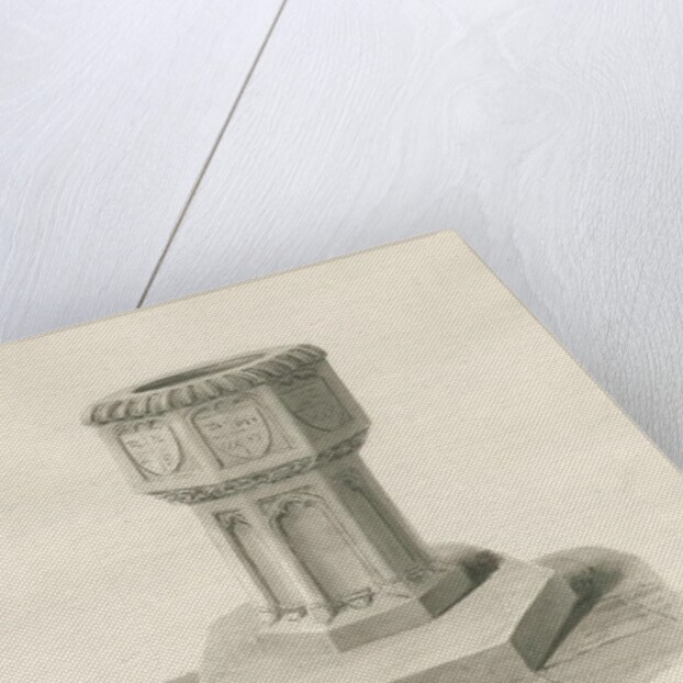 Font in Walsall Church ['Old'] by John Buckler