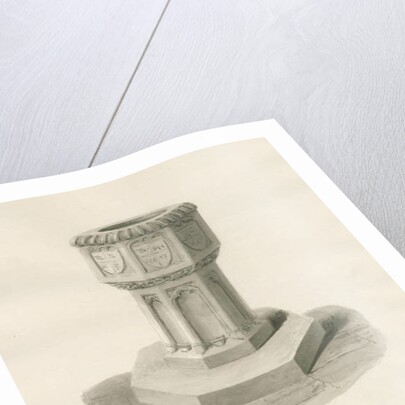 Font in Walsall Church ['Old'] by John Buckler