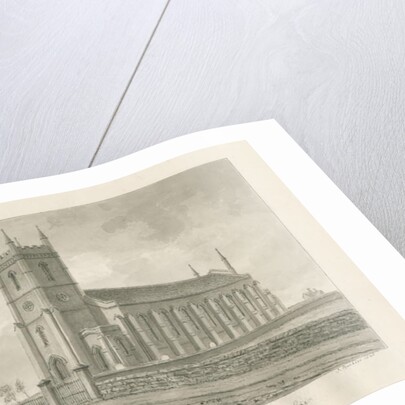 Walsall Church ['New']: sepia drawing, 1845 by John Buckler