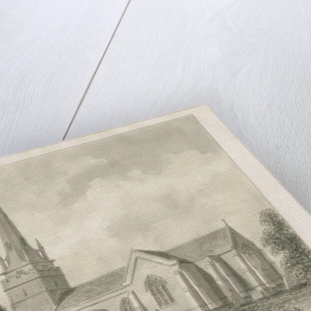 Wombourne Church: sepia drawing, 1845 by John Buckler