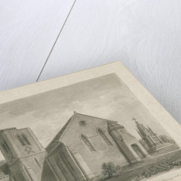Walton-on-the-Hill Church: sepia wash drawing, 1844 by John Buckler