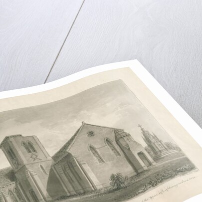 Walton-on-the-Hill Church: sepia wash drawing, 1844 by John Buckler