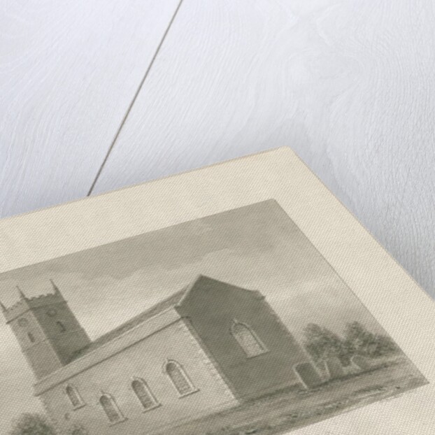 Warslow Church: sepia drawing, 1847 by John Buckler