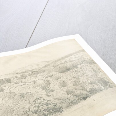 Wrottesley Hall - View of Malvern Hills by Cornelius Varley