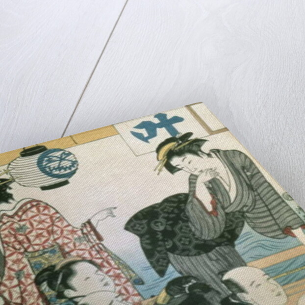 Women of the Gay Quarters, left hand panel of a diptych by Torii Kiyonaga