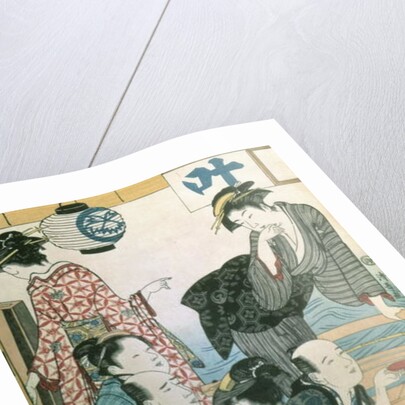 Women of the Gay Quarters, left hand panel of a diptych by Torii Kiyonaga