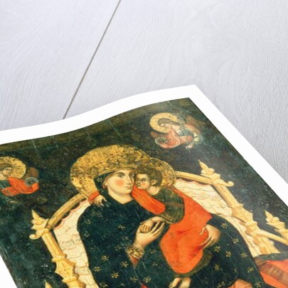 Madonna and Child Enthroned with Donors by Pietro di Giovanni Lianori