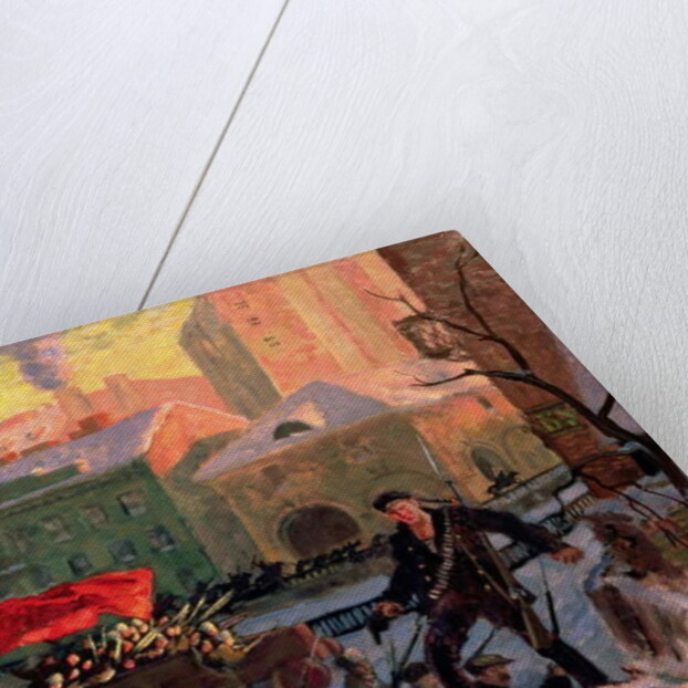 October 1917 in Petrograd by Boris Mikhailovich Kustodiev