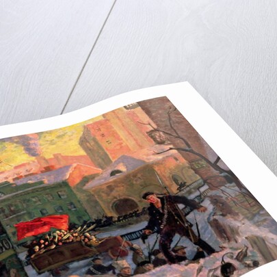 October 1917 in Petrograd by Boris Mikhailovich Kustodiev