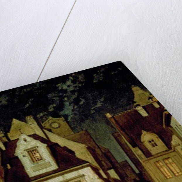 A Corner of a German Town by Moonlight by Carl Spitzweg