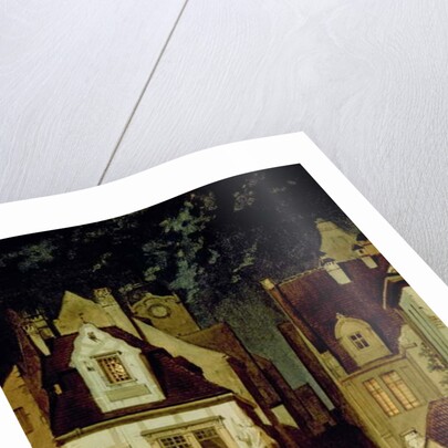 A Corner of a German Town by Moonlight by Carl Spitzweg