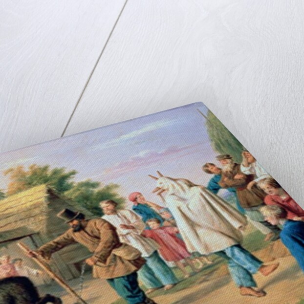 Buffoons in a Village, 1857 by Francois Nicholas Riss