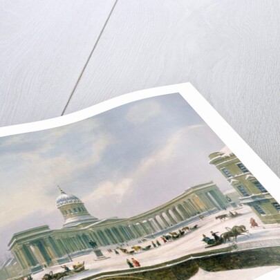 Kazan Cathedral, St. Petersburg, printed by Lemercier, Paris, 1840s by Louis Jules Arnout