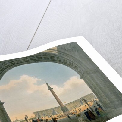 Palace Square, View from the Arch of the Army Headquarters, St. Petersburg, printed by Lemercier, Paris, 1840s by Louis Jules Arnout