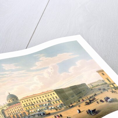 The Catholic Church and Mikhailovskaya Street in St. Petersburg, printed by J. Jacottet and Regamey. by French School