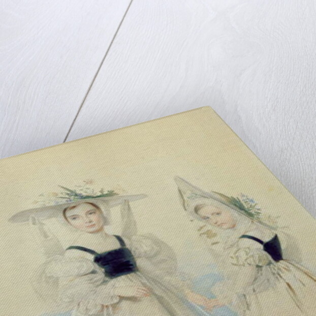 Portrait of the Grand Princesses Olga and Alexandra in Fancy Dress, 1830s by Pyotr Fyodorovich Sokolov