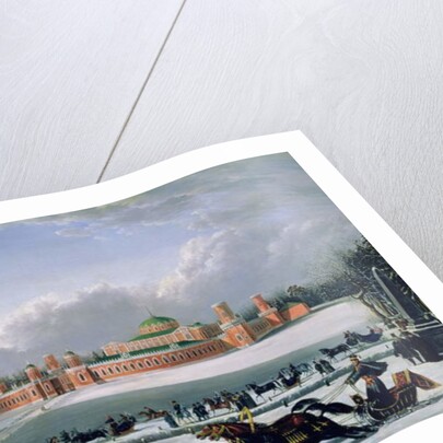 Sleigh Race at the Petrovsky Park in Moscow, 1848 by Golitsyn Golitsyn
