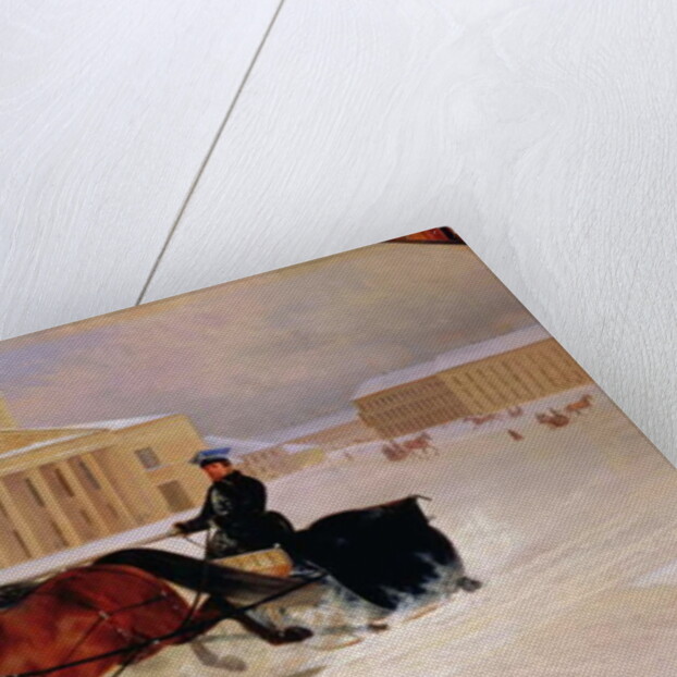 Pole Pair with a Trace Horse at the Bolshoi Theatre in Moscow, 1852 by Nikolai Egorevich Sverchkov