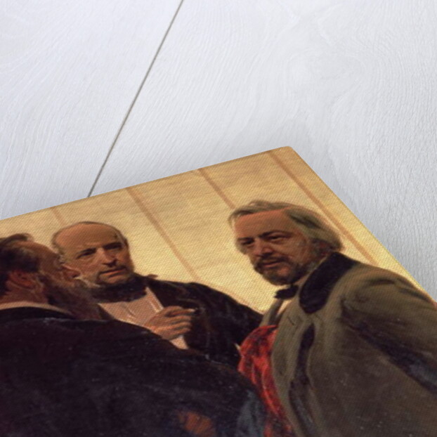 Vladimir Odoevsky, Mily Balakirev and Mikhail Ivanovich Glinka, 1890s by Ilya Efimovich Repin