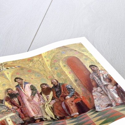 Tsar Mikhail Fyodorovich with Boyars Sitting in His Room, 1893 by Andrei Petrovich Ryabushkin