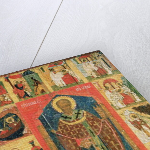 St. Nicholas of Moshajsk with scenes from his life by Russian School