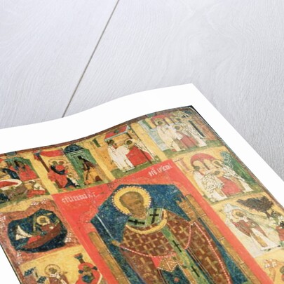 St. Nicholas of Moshajsk with scenes from his life by Russian School