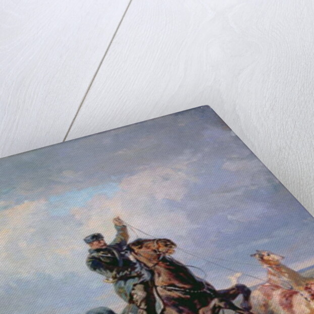 Huntsman with the Borzois, 1872 by Rudolph Frenz