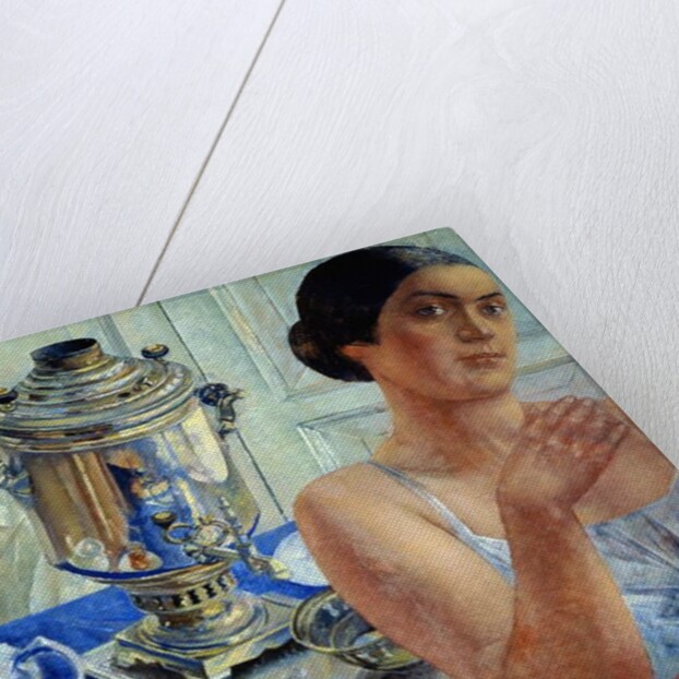 At the Samovar, 1926 by Kuzma Sergeevich Petrov-Vodkin