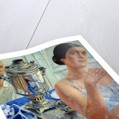 At the Samovar, 1926 by Kuzma Sergeevich Petrov-Vodkin