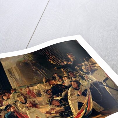 On the deck during a sea battle, 1855 by Francois Auguste Biard