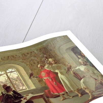The Italian Ambassador Calvuci drawing the falcons of Tsar Alexei Mikhailovich 1889 by Alexander Dimitrievitch Litovtchenko