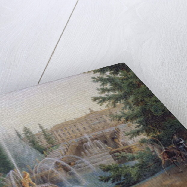 View of the Marly Cascade from the Lower Garden of the Peterhof Palace, c.1830-60 by Vasili Semenovich Sadovnikov