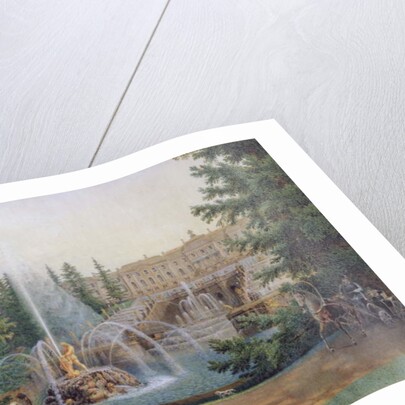 View of the Marly Cascade from the Lower Garden of the Peterhof Palace, c.1830-60 by Vasili Semenovich Sadovnikov