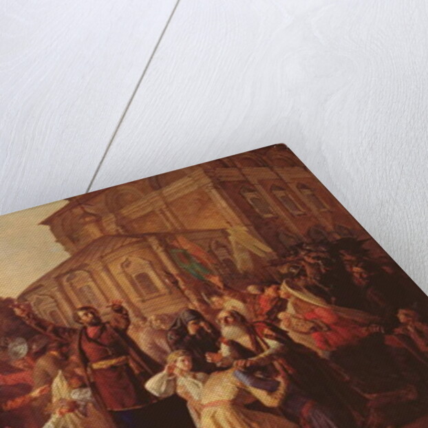 Minin appealing to the Novgorodians in 1611, 1861 by Mikhail Ivanovich Peskov