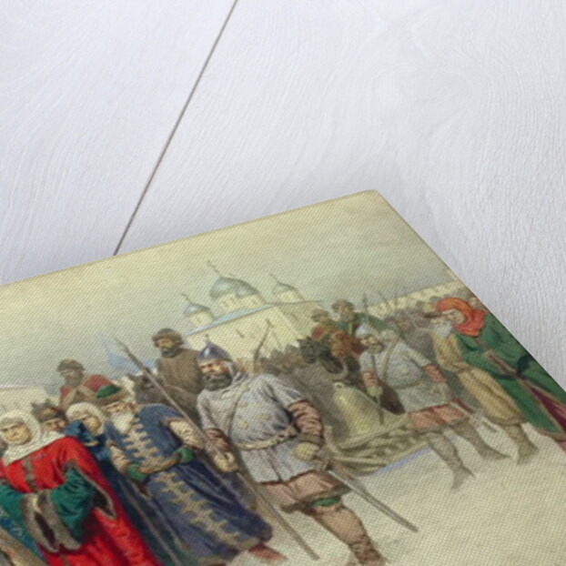 Joining of Great Novgorod, Novgorodians Departing to Moscow, 1880 by Aleksei Danilovich Kivshenko