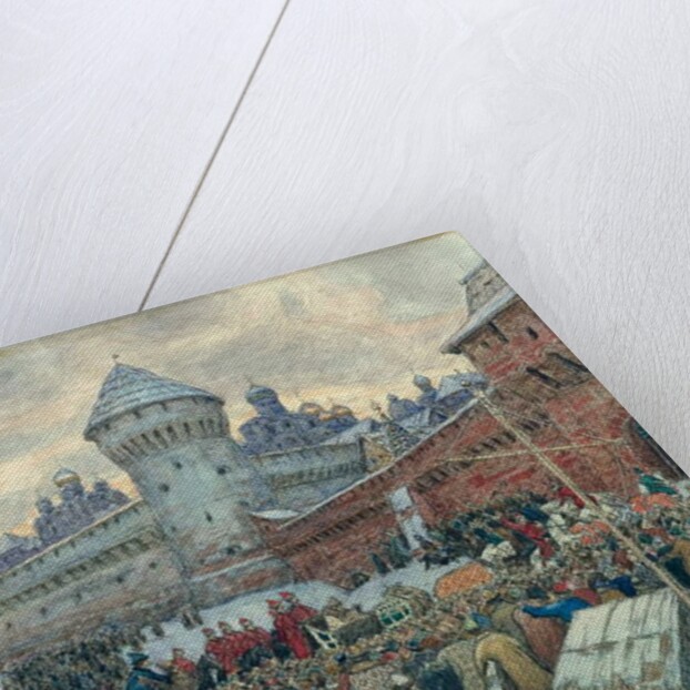 Ancient Moscow, departure after a fight by Apollinari Mikhailovich Vasnetsov