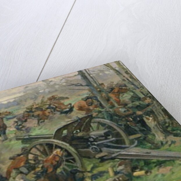 The Russian Cavalry Charging the German Artillery in 1915 by Nikolay Yakovlevich Borisov