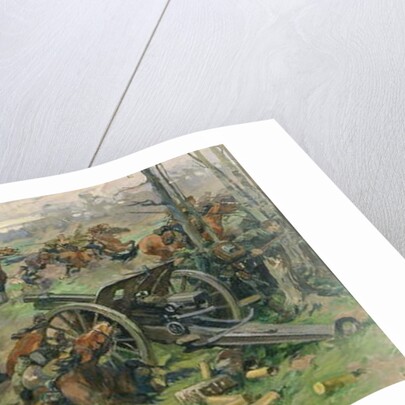 The Russian Cavalry Charging the German Artillery in 1915 by Nikolay Yakovlevich Borisov