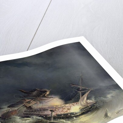 The disaster of the Liner Ingermanland at Shagerrake near Norway on the 30th August 1842, 1843 by Konstantin Vassilyevich Krugovikhin