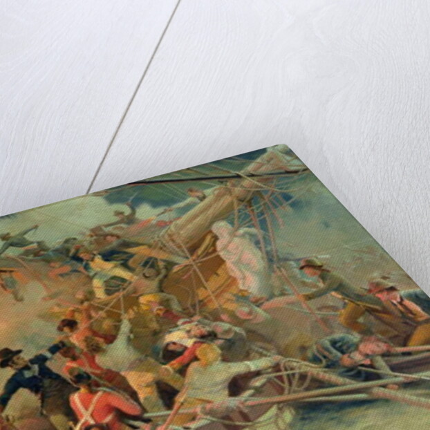 The English navy conquering a French ship near the Cape Camaro by English School