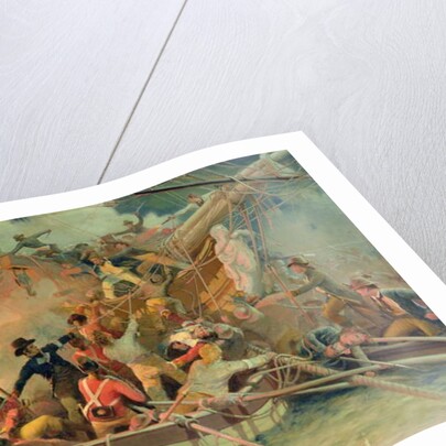 The English navy conquering a French ship near the Cape Camaro by English School