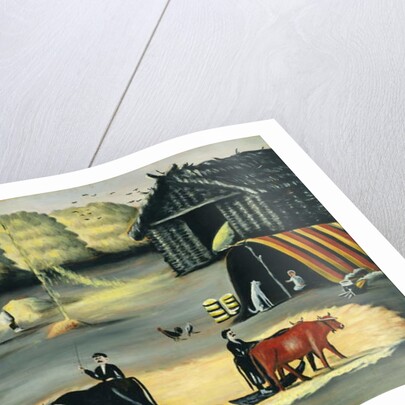 Threshing the floor in a Georgian country village, 1915 by Niko Pirosmani