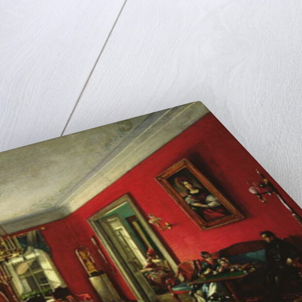 The Nashchokin family in drawing room by Nikolai Ivanov Podklutchnikov