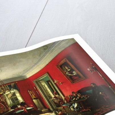 The Nashchokin family in drawing room by Nikolai Ivanov Podklutchnikov