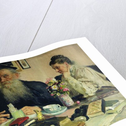 Leo Tolstoy with his wife in Yasnaya Polyana, 1907 by Ilya Efimovich Repin