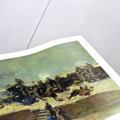 The Alexander battery attacking the English-French fleet on October 5th 1854, 1905 by Franz Roubaud